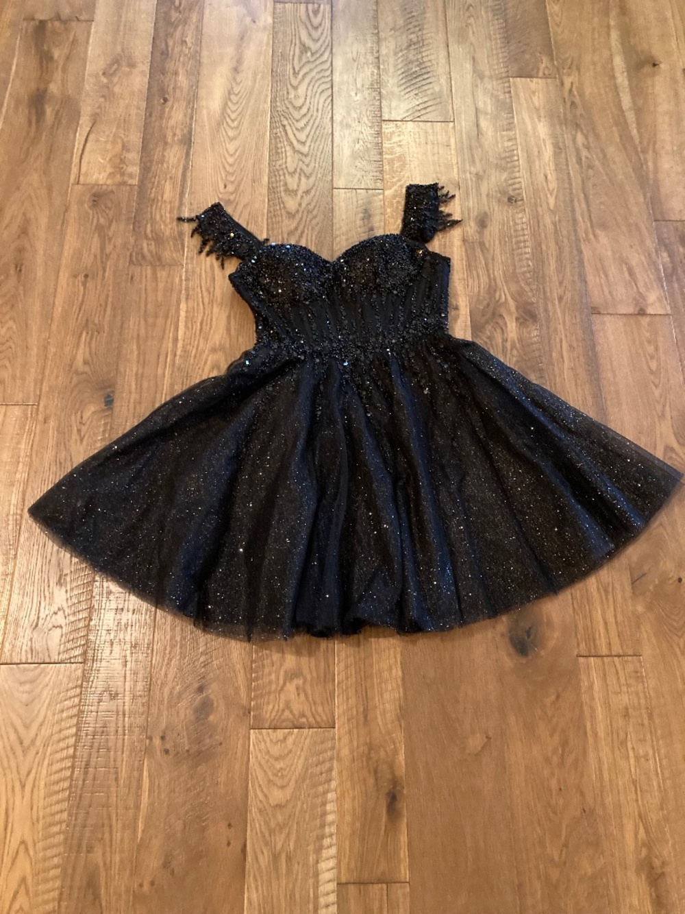 Witness of Love Short Black Sequined with Glitter Prom Dress Size 0